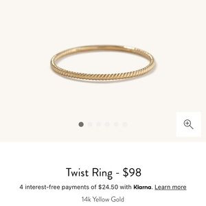 Mejuri 14k Gold Twist Ring Size 6